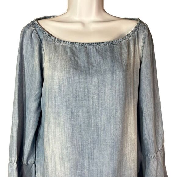 Cloth & Stone Chambray Top With Bell Sleeves Size  Small - Picture 2 of 10